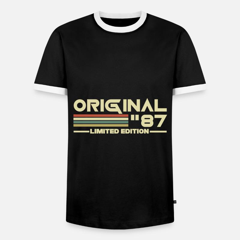 1987 - Männer Kontrast-T-Shirt - Schwarz/Weiß