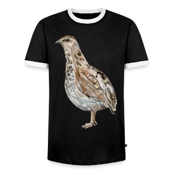 quail - Men's Ringer Shirt - black/white - Front - AI Model Female 172 light (172cm) & AI Model Male 178 light (178cm)