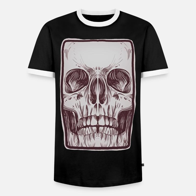 Front Skull - Men's Ringer Shirt - black/white