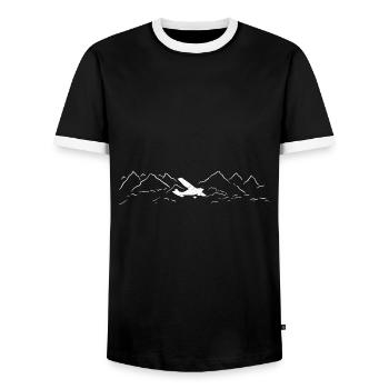 Flugzeug Pilot Luftfahrt Flugzeuge Flieger Piloten - Männer Kontrast-T-Shirt - Schwarz/Weiß - Vorne - AI Model Female 172 light (172cm) & AI Model Male 178 light (178cm)