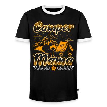 Camper Mama Cute Funny Camping - T-shirt contrasté Homme - noir/blanc - Devant - AI Model Female 172 light (172cm) & AI Model Male 178 light (178cm)