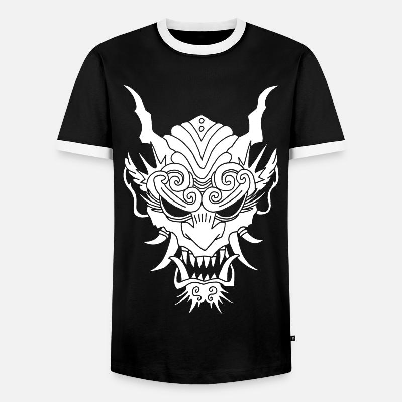 weißer Gothic-Dämon - Männer Kontrast-T-Shirt - Schwarz/Weiß