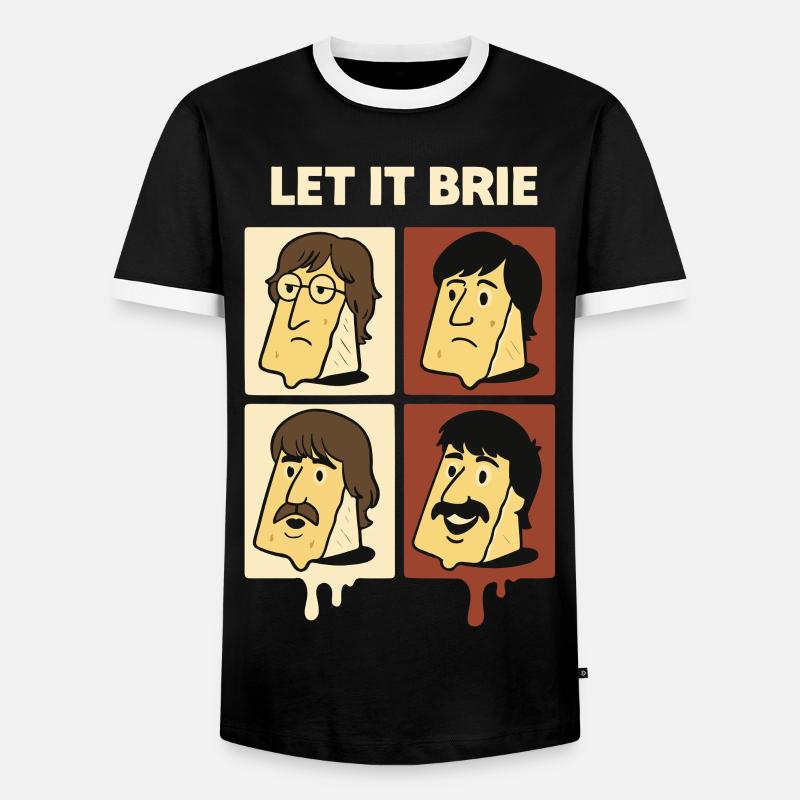 Let It Brie Cheese Quartett - Männer Kontrast-T-Shirt - Schwarz/Weiß