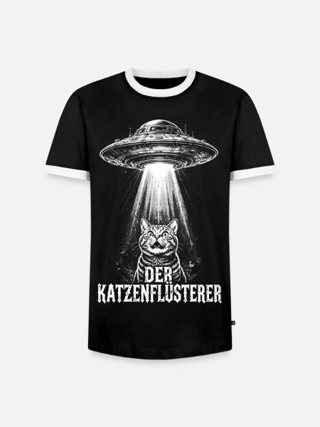 Der Katzenflüsterer – UFO-Entführung - Männer Kontrast-T-Shirt - Schwarz/Weiß