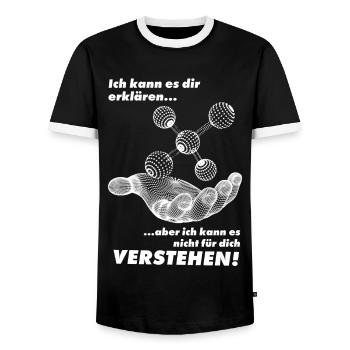 ich kann es dir erklären - Physik - Männer Kontrast-T-Shirt - Schwarz/Weiß - Vorne - AI Model Female 172 light (172cm) & AI Model Male 178 light (178cm)