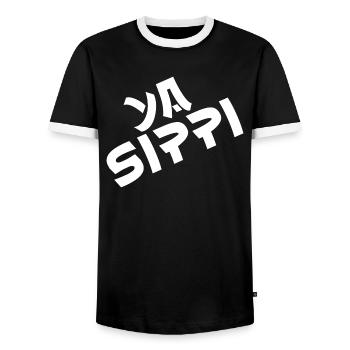 Ya Sippi - Männer Kontrast-T-Shirt - Schwarz/Weiß - Vorne - AI Model Female 172 light (172cm) & AI Model Male 178 light (178cm)