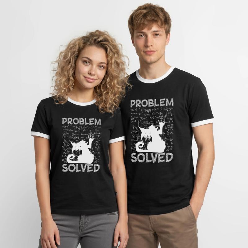 Problem Solved Math Student Homework Math Men's Ringer Shirt