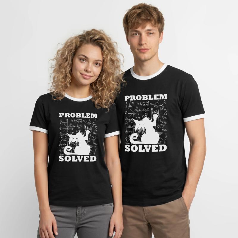Problem Solved Math Student Homework Math Men's Ringer Shirt