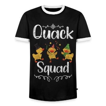 Caneton Bain Baignoire Canard - T-shirt contrasté Homme - noir/blanc - Devant - AI Model Female 172 light (172cm) & AI Model Male 178 light (178cm)