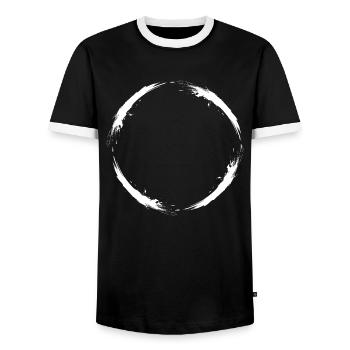 kreis bürste variante neu Vektor Design - Männer Kontrast-T-Shirt - Schwarz/Weiß - Vorne - AI Model Female 172 light (172cm) & AI Model Male 178 light (178cm)