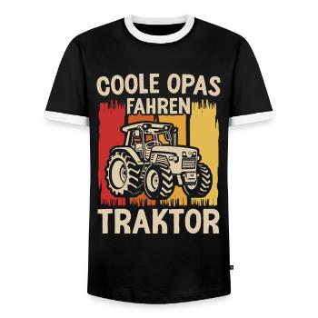 Landwirt Opa Traktor Bauer Landwirtschaft - Männer Kontrast-T-Shirt - Schwarz/Weiß - Vorne - AI Model Female 172 light (172cm) & AI Model Male 178 light (178cm)