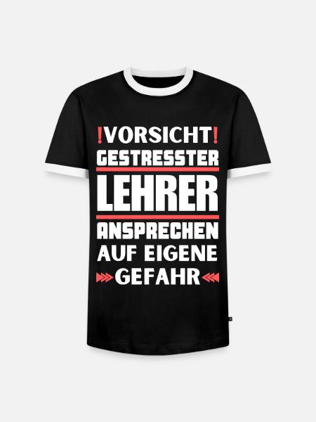 Gestresster Lehrer nicht ansprechen! - Männer Kontrast-T-Shirt - Schwarz/Weiß