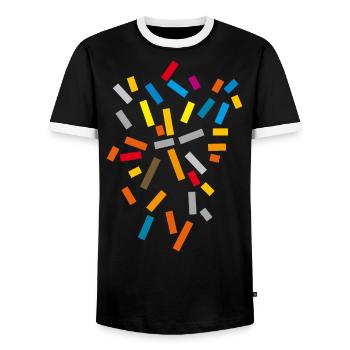 Pattern Colors - Men's Ringer Shirt - black/white - Front - AI Model Female 172 light (172cm) & AI Model Male 178 light (178cm)