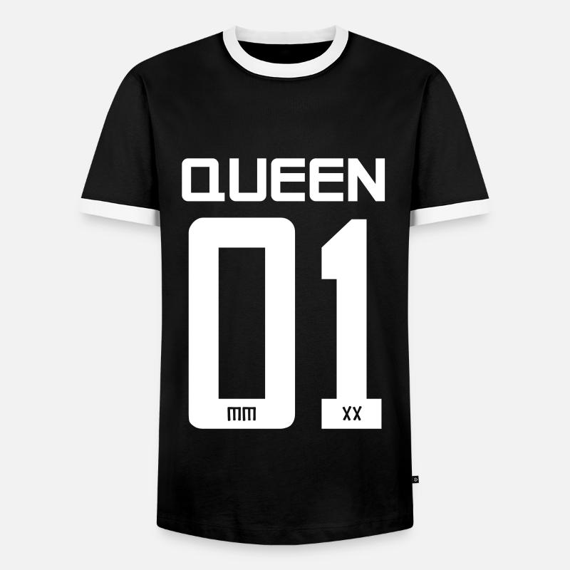 King - Queen Geschenk Geschenkidee - Männer Kontrast-T-Shirt - Schwarz/Weiß