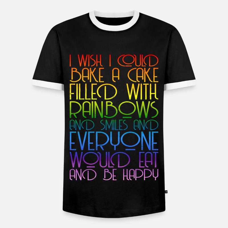 Rainbows Rainbow Graphic - Men's Ringer Shirt - black/white