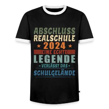 Realschulabschluss 2024 Abschluss Realschule 2024 - Männer Kontrast-T-Shirt - Schwarz/Weiß - Vorne - AI Model Female 172 light (172cm) & AI Model Male 178 light (178cm)
