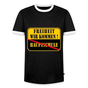 Grundschule Abschluss Grundschüler Geschenk - Männer Kontrast-T-Shirt - Schwarz/Weiß - Vorne - AI Model Female 172 light (172cm) & AI Model Male 178 light (178cm)