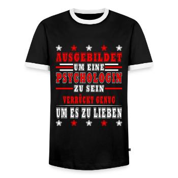Psychologe Therapeut Therapie Psychologin Beruf - Männer Kontrast-T-Shirt - Schwarz/Weiß - Vorne - AI Model Female 172 light (172cm) & AI Model Male 178 light (178cm)