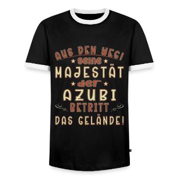 Azubi Spruch Lehrling Auszubildende Azubi - Männer Kontrast-T-Shirt - Schwarz/Weiß - Vorne - AI Model Female 172 light (172cm) & AI Model Male 178 light (178cm)