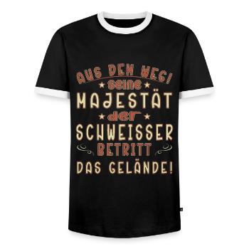Schweissen Spruch Schweisser Beruf - Männer Kontrast-T-Shirt - Schwarz/Weiß - Vorne - AI Model Female 172 light (172cm) & AI Model Male 178 light (178cm)