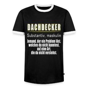Dachdecker - Dachdecker Definition - Männer Kontrast-T-Shirt - Schwarz/Weiß - Vorne - AI Model Female 172 light (172cm) & AI Model Male 178 light (178cm)