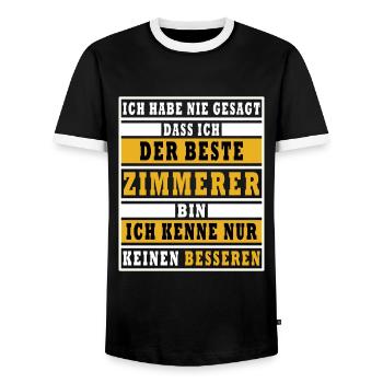Bester Zimmerer Spruch Sprüche - Männer Kontrast-T-Shirt - Schwarz/Weiß - Vorne - AI Model Female 172 light (172cm) & AI Model Male 178 light (178cm)