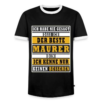 Bester Maurer Spruch Lustig Maurer - Männer Kontrast-T-Shirt - Schwarz/Weiß - Vorne - AI Model Female 172 light (172cm) & AI Model Male 178 light (178cm)