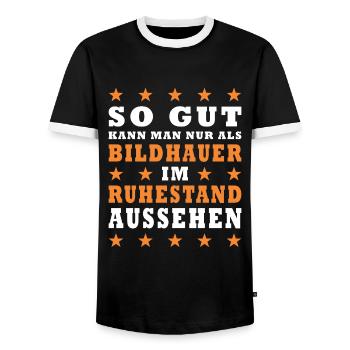 Bildhauer in Rente Geschenke - Männer Kontrast-T-Shirt - Schwarz/Weiß - Vorne - AI Model Female 172 light (172cm) & AI Model Male 178 light (178cm)