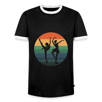 Ballerine de ballet - T-shirt contrasté Homme - noir/blanc - Devant - AI Model Female 172 light (172cm) & AI Model Male 178 light (178cm)
