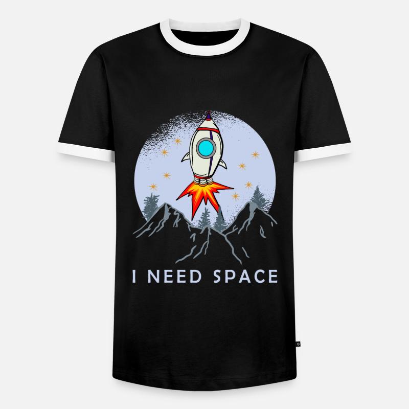 I Need Space - Männer Kontrast-T-Shirt - Schwarz/Weiß