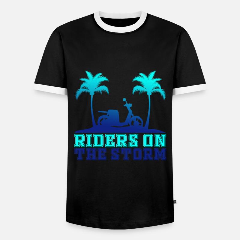 Motorroller Roller Rollerfahrer Geschenk - Männer Kontrast-T-Shirt - Schwarz/Weiß