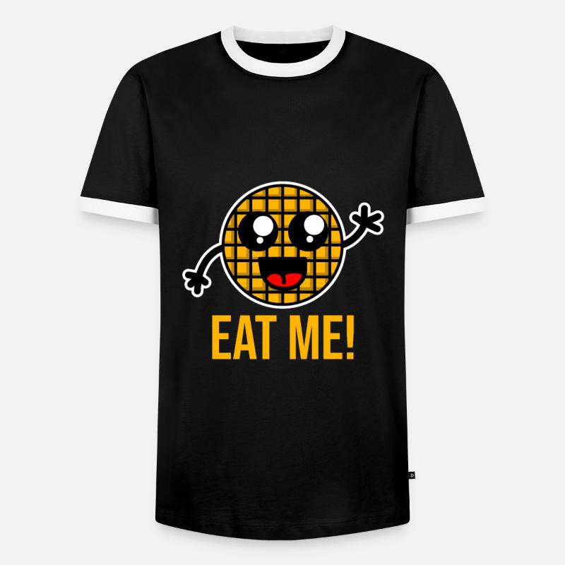 Waffel Comic - Männer Kontrast-T-Shirt - Schwarz/Weiß