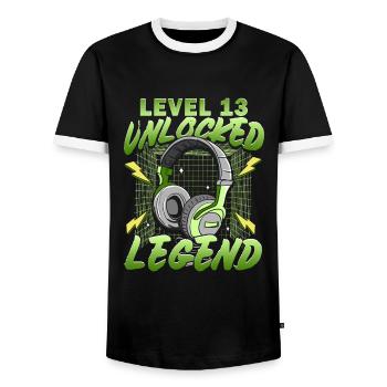 13. Geburtstag Gamer 13 Jahre - Männer Kontrast-T-Shirt - Schwarz/Weiß - Vorne - AI Model Female 172 light (172cm) & AI Model Male 178 light (178cm)
