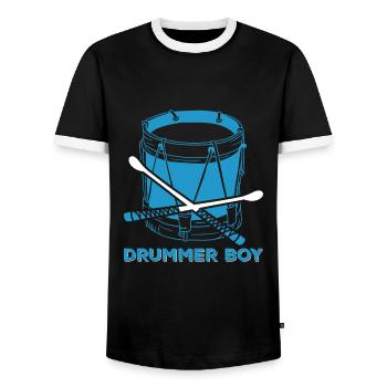 Cadeau Batteur Batteur Batteur - T-shirt contrasté Homme - noir/blanc - Devant - AI Model Female 172 light (172cm) & AI Model Male 178 light (178cm)