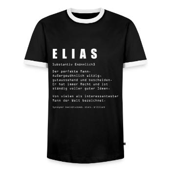 Elias Spruch lustig Geschenk - Männer Kontrast-T-Shirt - Schwarz/Weiß - Vorne - AI Model Female 172 light (172cm) & AI Model Male 178 light (178cm)