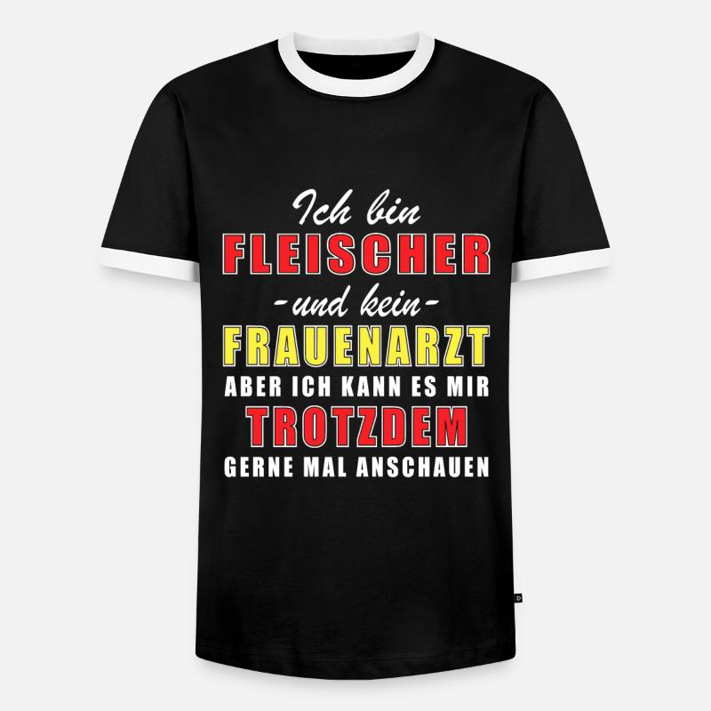 Beruf Berufung Job Fleischer - Männer Kontrast-T-Shirt - Schwarz/Weiß