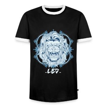 Zodiac sign Leo Symbol - Men's Ringer Shirt - black/white - Front - AI Model Female 172 light (172cm) & AI Model Male 178 light (178cm)