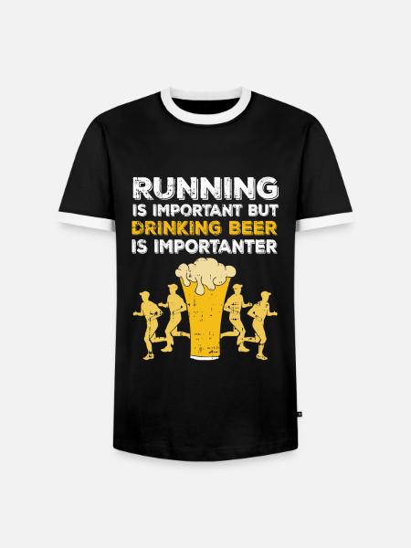 Bier trinken ist wichtig - Männer Kontrast-T-Shirt - Schwarz/Weiß