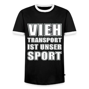 Viehtransport - Männer Kontrast-T-Shirt - Schwarz/Weiß - Vorne - AI Model Female 172 light (172cm) & AI Model Male 178 light (178cm)