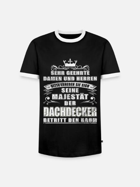 Seine Majestät der Dachdecker - Männer Kontrast-T-Shirt - Schwarz/Weiß
