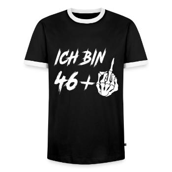 Ich bin 47 – 47. Geburtstag Geschenk - Männer Kontrast-T-Shirt - Schwarz/Weiß - Vorne - AI Model Female 172 light (172cm) & AI Model Male 178 light (178cm)