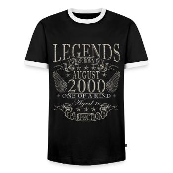 25ème anniversaire cadeau mari Original août 2000 - T-shirt contrasté Homme - noir/blanc - Devant - AI Model Female 172 light (172cm) & AI Model Male 178 light (178cm)