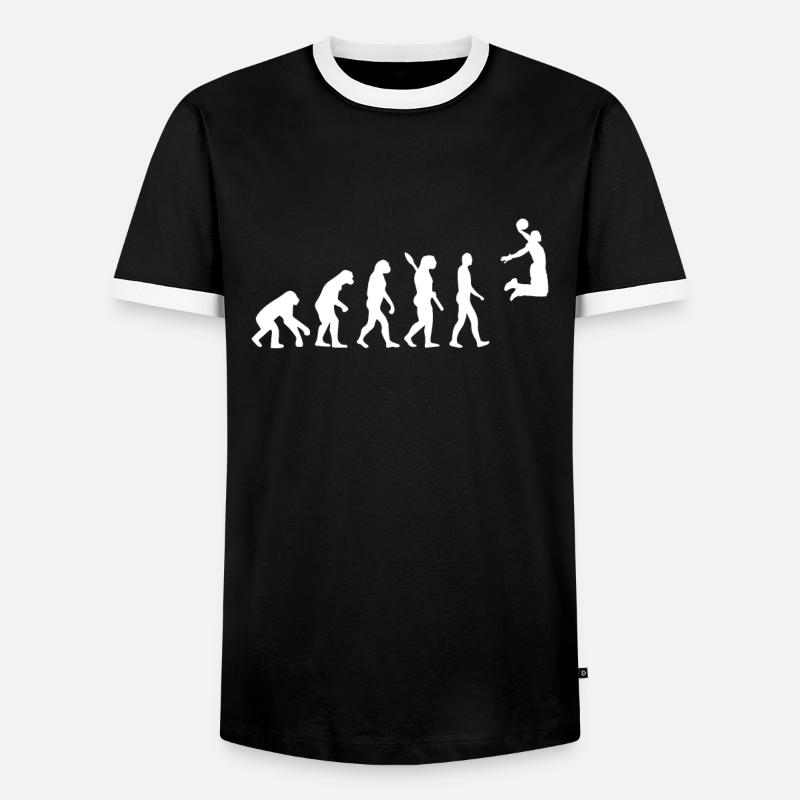 Basketball Evolution - Männer Kontrast-T-Shirt - Schwarz/Weiß