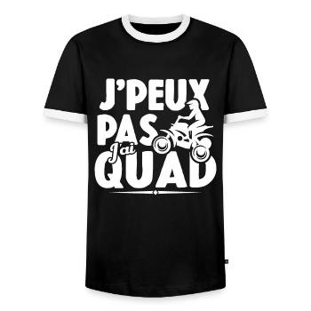 Je Peux Pas J'ai Quad Cadeau Conducteur De Quad - T-shirt contrasté Homme - noir/blanc - Devant - AI Model Female 172 light (172cm) & AI Model Male 178 light (178cm)