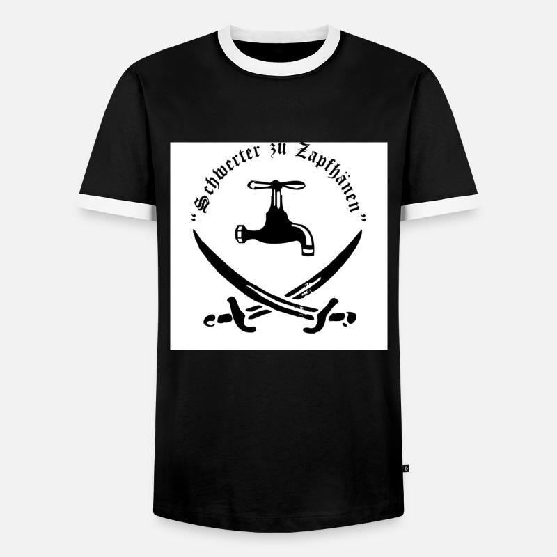 Schwerter zu Zapfhähnen - Männer Kontrast-T-Shirt - Schwarz/Weiß