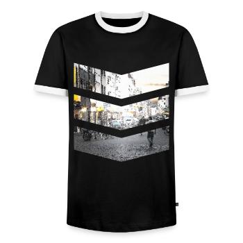 Route du diamant en Allemagne - T-shirt contrasté Homme - noir/blanc - Devant - AI Model Female 172 light (172cm) & AI Model Male 178 light (178cm)