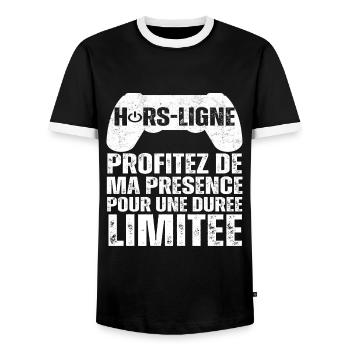 Hors-ligne cadeau pour gamer humour gaming cadeau - T-shirt contrasté Homme - noir/blanc - Devant - AI Model Female 172 light (172cm) & AI Model Male 178 light (178cm)