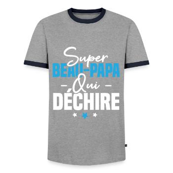 Super beau papa qui déchire - T-shirt contrasté Homme - gris/marine  - Devant - AI Model Female 172 light (172cm) & AI Model Male 178 light (178cm)