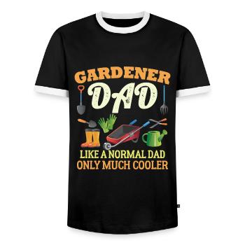 gardener father like a normal father only a lot - Men's Ringer Shirt - black/white - Front - AI Model Female 172 light (172cm) & AI Model Male 178 light (178cm)