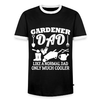 gardener father like a normal father only a lot - Men's Ringer Shirt - black/white - Front - AI Model Female 172 light (172cm) & AI Model Male 178 light (178cm)